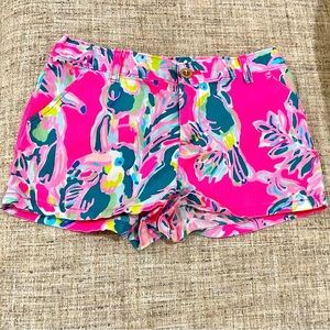 Girls Lilly Pulitzer size 12 pink shorts Toucan print